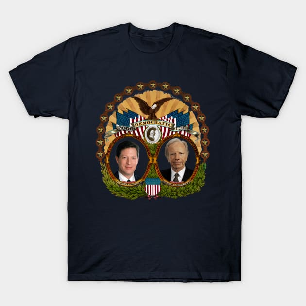 2000 Democratic Presidential Ticket T-Shirt by Swift Art